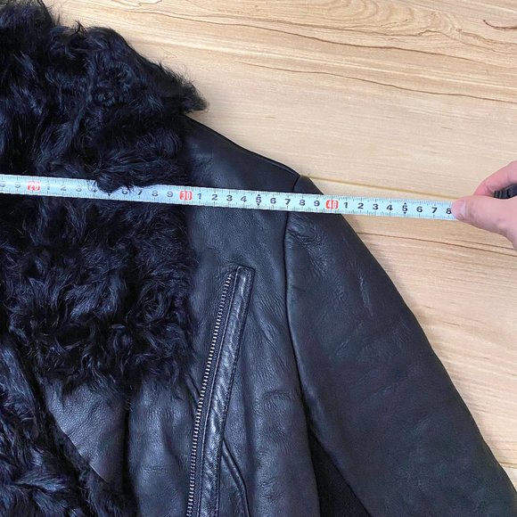 Mo & Co Women's Winter Sheep Skin Leather Jacket/Coat - Picture 16 of 16